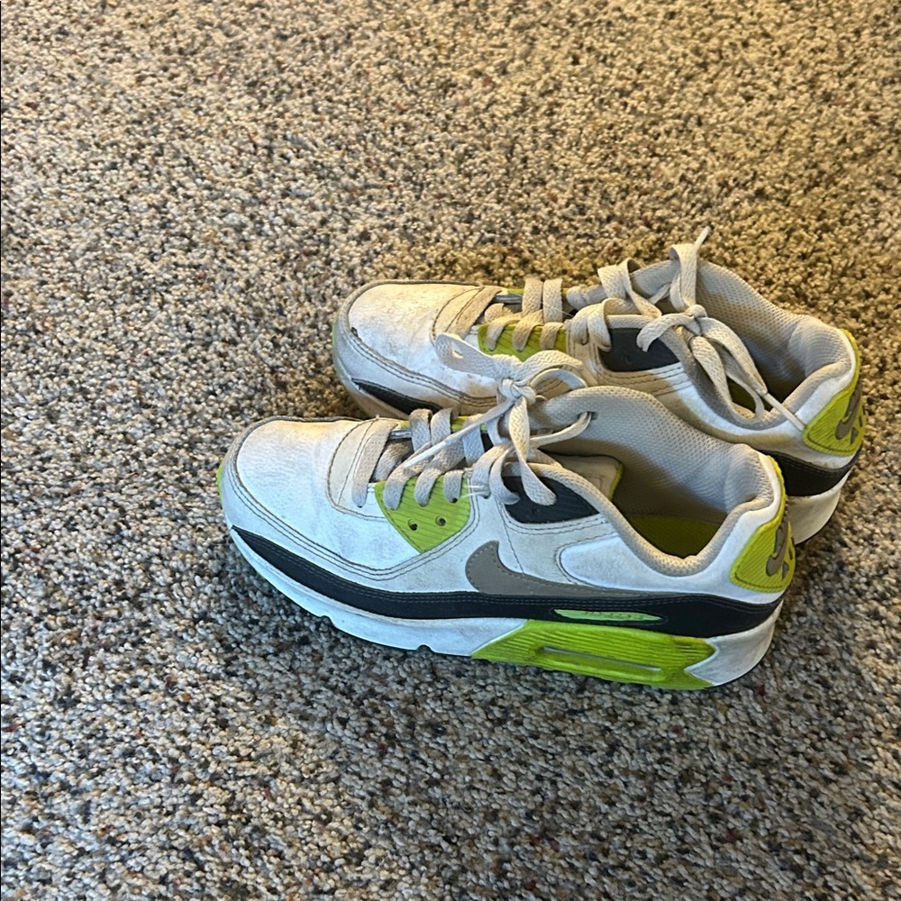 Nike Air Kids Lime and White Sneakers